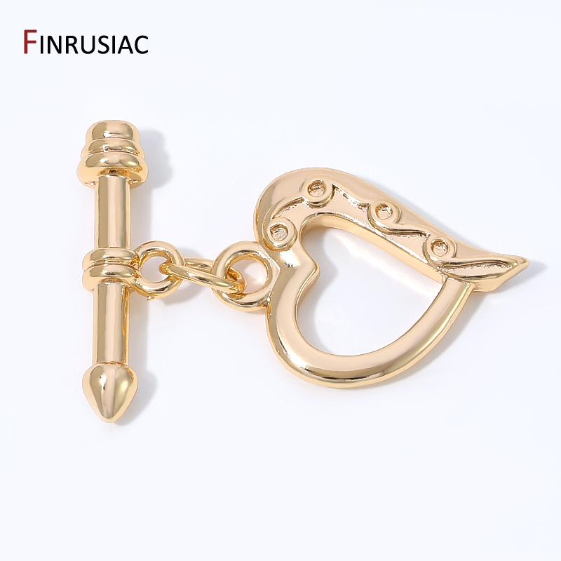 Toggle Clasp Gold - مشابك قلبية الشكل من النحاس المطلي