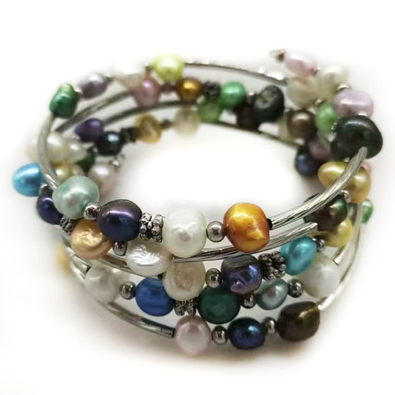 Memory Wire Bracelet - 33 بوصة 7-8 ملم قوس قزح