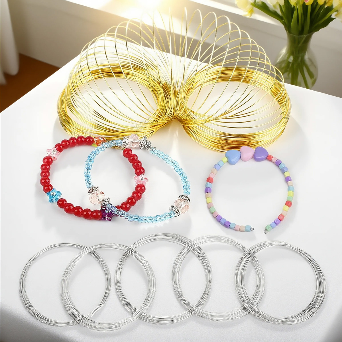 Memory Wire Bracelet - سلك ميموري واير من الفولاذ المقاوم