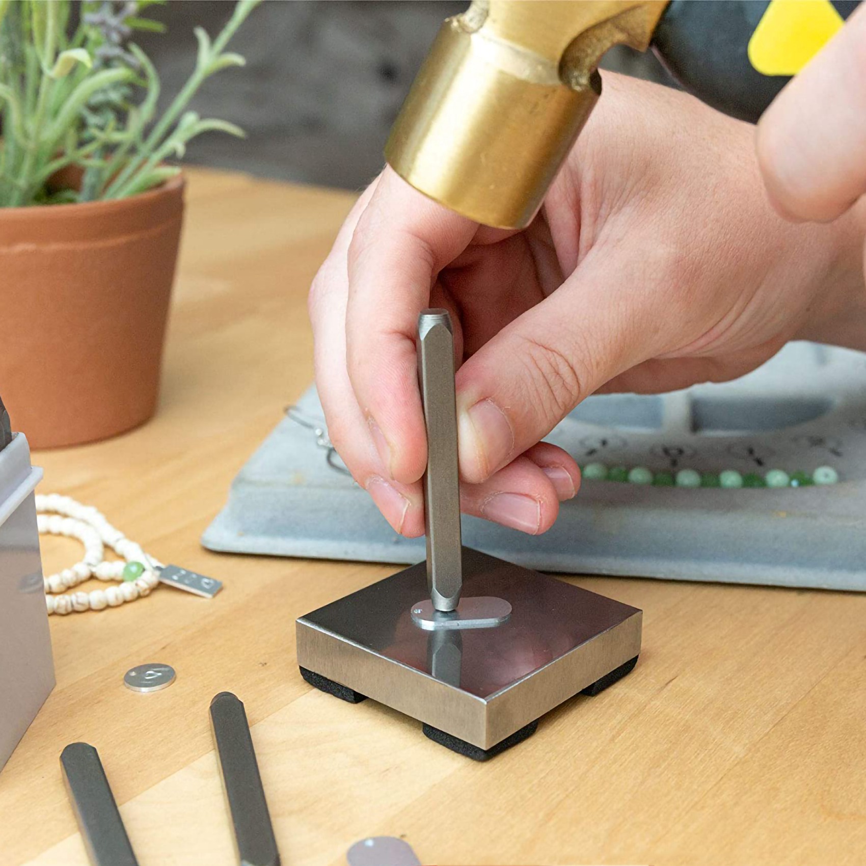 Jewelry Making Anvil - AA26P 1Lb النحاس معدن ختم المطرقة
