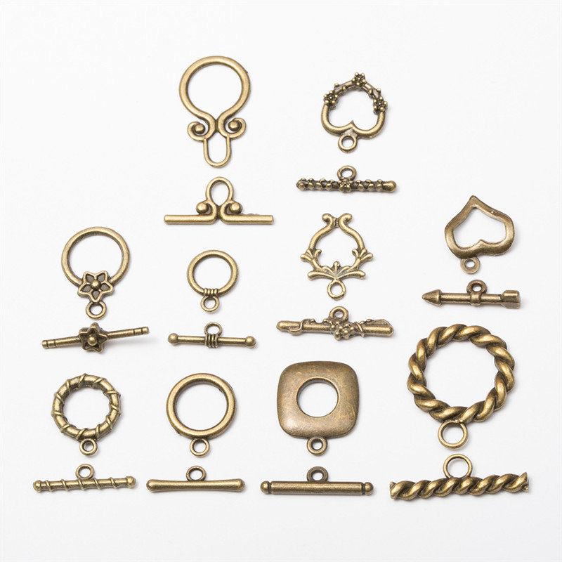 Toggle Clasp Gold - 10 مجموعة سبائك معدنية OT تبديل