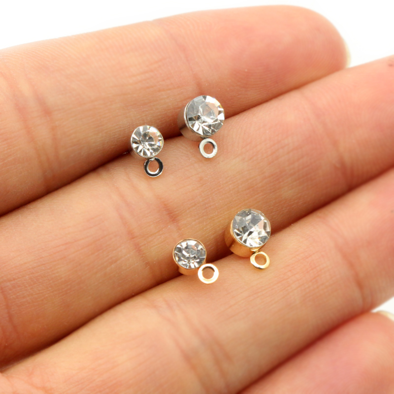 Jewelry Making Basics - 50 قطعة أقراط دبابيس مع الزركون