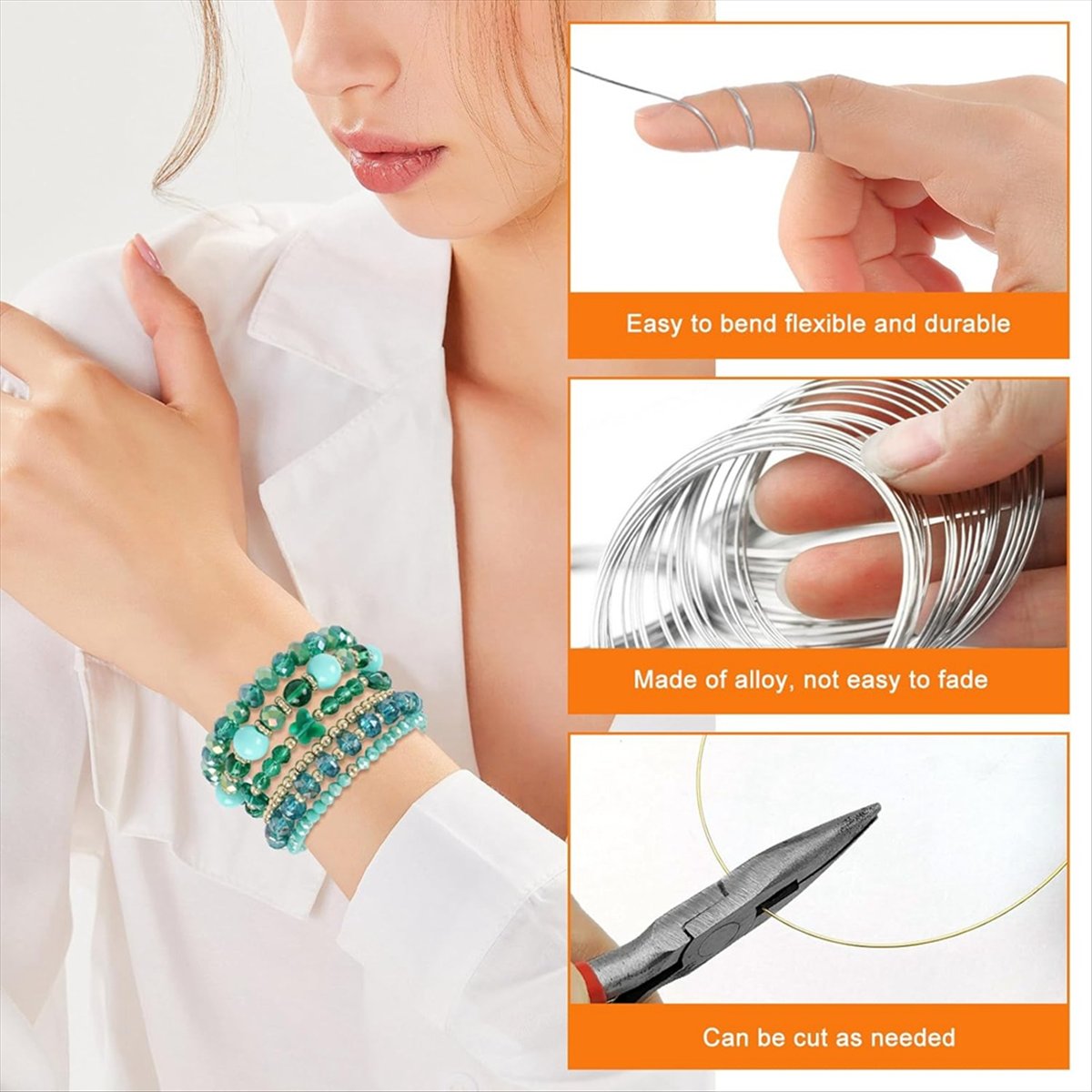 سلك معدني مرن ABJS لصناعة المج - مراجعة Memory Wire Bracelet وسعره