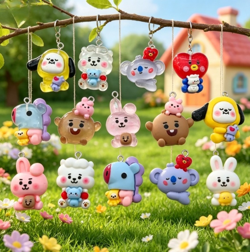 7 قطع من إكسسوارات BT21 الكرتو - مراجعة Jewelry Making With Resin وسعره