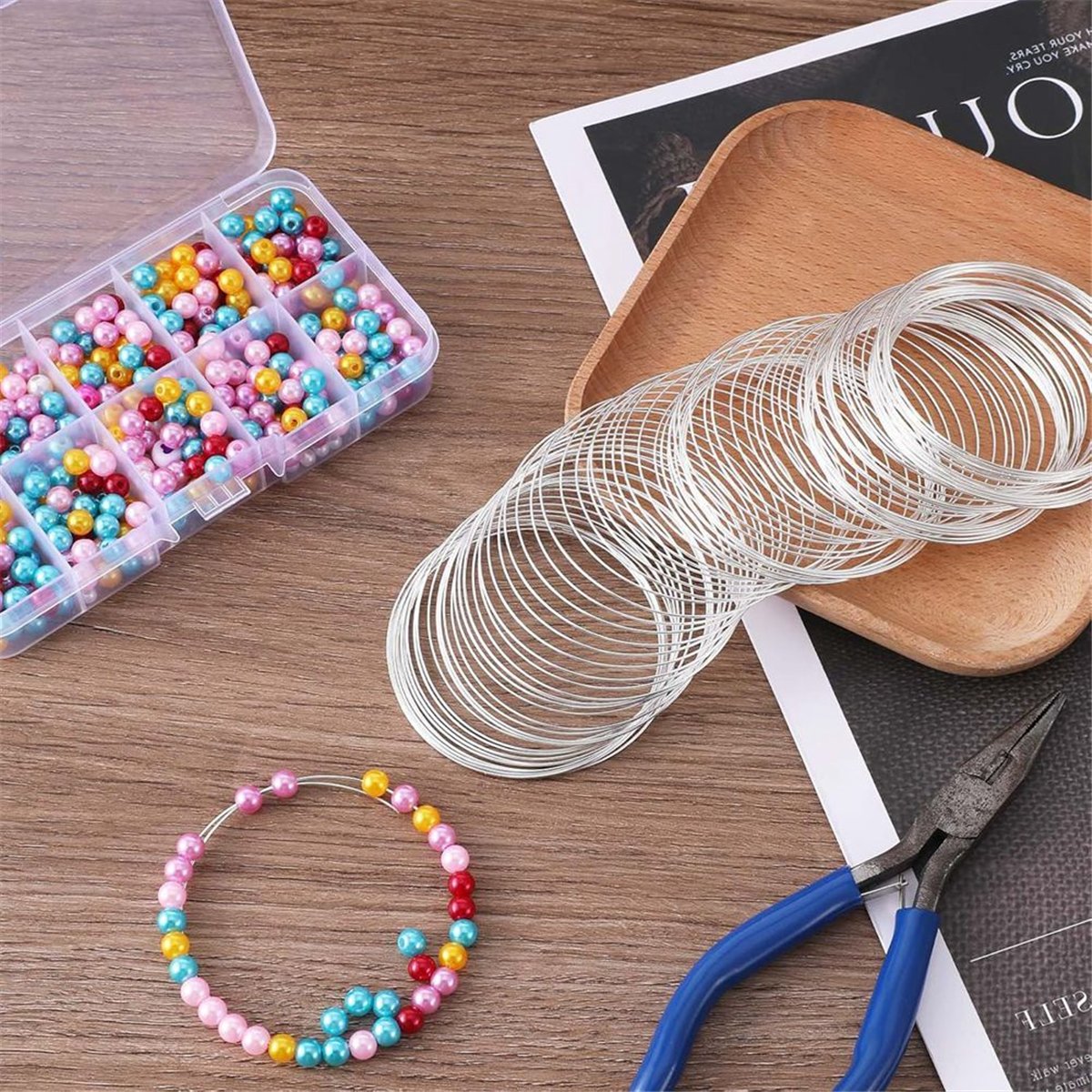 A008 100 حلقة سلك المجوهرات، س - مراجعة Memory Wire Bracelet وسعره